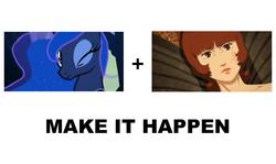 Size: 1200x716 | Tagged: safe, princess luna, g4, dream walker luna, exploitable meme, make it happen, paprika, satoshi kon