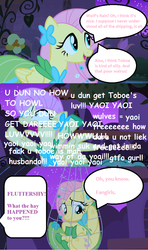Size: 640x1081 | Tagged: safe, fluttershy, twilight sparkle, g4, assault, clothes, dress, fangirl rush, fangirls, forum silliness, gala dress, gay, male, meta for reals, net, offscreen character, text, unpopular opinions, wolf's rain