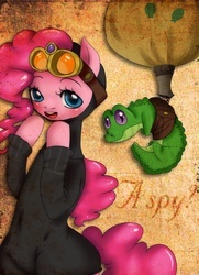 Size: 1300x1800 | Tagged: safe, artist:php96, gummy, pinkie pie, g4, the crystal empire, pinkie spy, spy, wide hips