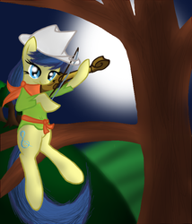 Size: 600x700 | Tagged: safe, artist:idsmehlite, fiddlesticks, pony, g4, apple family member, female, fiddle, solo, tree