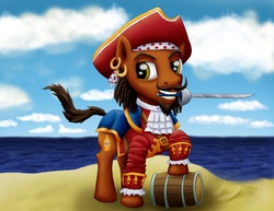 Size: 4404x3392 | Tagged: safe, artist:daoldhorse, pony, captain morgan, pirate, ponified, solo