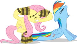 Size: 10473x6000 | Tagged: safe, artist:firestorm-can, fluttershy, rainbow dash, pegasus, pony, g4, spike at your service, absurd resolution, bucket sandals, covering ears, eyes closed, female, mare, roar, simple background, transparent, transparent background, vector
