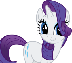 Size: 1571x1381 | Tagged: safe, rarity, pony, g4, cute, female, grin, hair over one eye, looking at you, simple background, smiling, solo, transparent background, vector