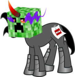 Size: 880x907 | Tagged: safe, artist:groxy-cyber-soul, king sombra, umbrum, g4, costume, creeper, male, minecraft, simple background, solo, transparent background
