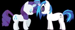 Size: 1423x562 | Tagged: safe, dj pon-3, rarity, vinyl scratch, g4, female, lesbian, rariscratch, shipping