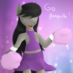 Size: 3307x3307 | Tagged: safe, artist:glittersonyourface, octavia melody, earth pony, semi-anthro, g4, cheerleader, clothes, female, midriff, skirt, solo