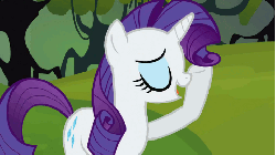 Size: 480x270 | Tagged: safe, screencap, rarity, pony, g4, season 3, spike at your service, animated, bouncing, female, mane, solo