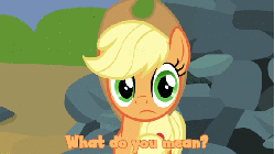 Size: 576x324 | Tagged: safe, edit, edited screencap, screencap, applejack, g4, spike at your service, animated, female, image macro, text