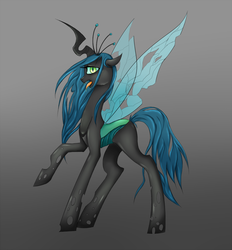 Size: 1042x1122 | Tagged: dead source, safe, artist:ouyrof, queen chrysalis, changeling, changeling queen, g4, female, solo, transparent wings, wings
