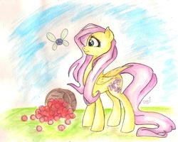 Size: 2028x1626 | Tagged: safe, artist:ouyrof, fluttershy, parasprite, g4