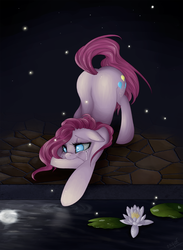 Size: 1029x1405 | Tagged: safe, artist:ouyrof, pinkie pie, g4, crying, pond, sad, water