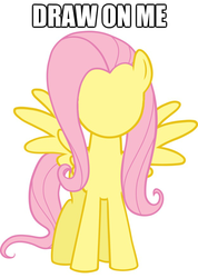 Size: 625x878 | Tagged: safe, fluttershy, pony, g4, draw on me, female, image macro, no face, simple background, solo, template, white background
