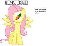 Size: 960x600 | Tagged: safe, fluttershy, pegasus, pony, g4, carrot, draw on me, draw on me contest, female, implied anal insertion, implied insertion, minecraft