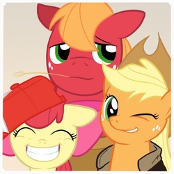 Size: 555x555 | Tagged: safe, artist:redhotkick, apple bloom, applejack, big macintosh, earth pony, pony, ask big red macintosh, g4, male, stallion