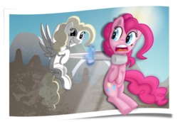 Size: 14067x9667 | Tagged: safe, artist:discorded, pinkie pie, surprise, g1, g4, absurd resolution, g1 to g4, generation leap