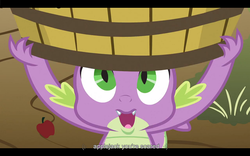 Size: 1024x640 | Tagged: safe, screencap, spike, dragon, g4, spike at your service, male, youtube caption