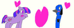 Size: 651x246 | Tagged: safe, artist:pixelpal1131, twilight sparkle, g4, 1000 hours in ms paint, anime shark party, crossover, crossover shipping, female, heart, male, mordecai, mordetwi, ms paint, regular show, shipping, straight, thread