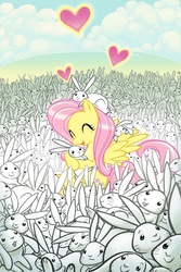 Size: 700x1050 | Tagged: safe, artist:heidiarnhold, fluttershy, rabbit, g4