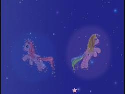 Size: 640x480 | Tagged: safe, screencap, cheerilee (g3), rarity (g3), pony, unicorn, g3, the runaway rainbow, duo, duo female, female, horn, mare, stars