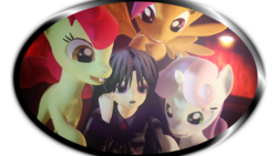 Size: 900x506 | Tagged: safe, artist:illu-mint, apple bloom, scootaloo, sweetie belle, g4, 3d, cutie mark crusaders, gmod, hatsune miku, vocaloid