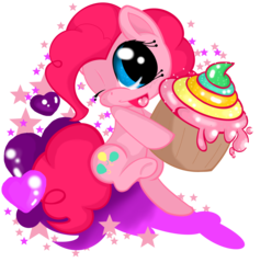 Size: 4960x4992 | Tagged: safe, artist:tailsdoll5, pinkie pie, earth pony, pony, g4, absurd resolution, cupcake, female, solo