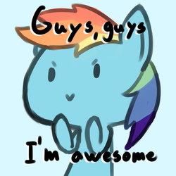 Size: 500x500 | Tagged: safe, artist:sepent, part of a set, rainbow dash, pony, g4, blue background, cute, dashabetes, dot eyes, female, simple background, solo