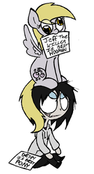 Size: 864x1596 | Tagged: safe, artist:insanelyadd, derpy hooves, pegasus, pony, g4, crossover, female, jeff the killer, mare