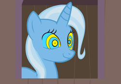 Size: 900x625 | Tagged: safe, trixie, pony, unicorn, g4, eyes, female, hypnosis, hypnotized, mare, smiling, solo, the great and hypnotized trixie