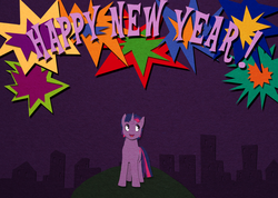 Size: 2500x1780 | Tagged: safe, twilight sparkle, g4, dusk shine, fireworks, happy new year, rule 63