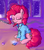 Size: 1000x1137 | Tagged: safe, artist:junkiekb, pinkie pie, earth pony, pony, g4, christmas decoration, clothes, eyes closed, female, ipod, pajamas, shirt, sitting, solo