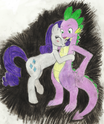 Size: 2118x2524 | Tagged: safe, rarity, spike, g4, female, male, older, ship:sparity, shipping, straight