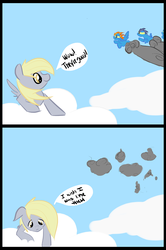 Size: 791x1192 | Tagged: safe, artist:fribox, derpy hooves, soarin', spitfire, pegasus, pony, g4, female, mare, underp, wonderbolts