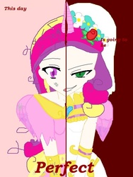 Size: 500x666 | Tagged: safe, artist:thecrystalprincess, queen chrysalis, changeling, g4, clothes, disguise, disguised changeling, dress, fake cadance, humanized, wedding