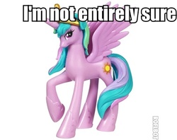 Size: 378x300 | Tagged: safe, princess celestia, alicorn, pony, g4, betrayal, gift set, image macro, irl, lord british, meme, photo, pinklestia, simple background, solo, toy, ultima, ultima ix, white background