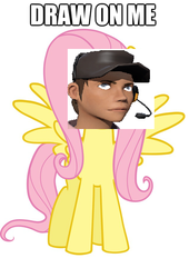 Size: 436x642 | Tagged: safe, artist:femscout, fluttershy, pony, g4, draw on me, female, femscout, meme, ms paint, solo