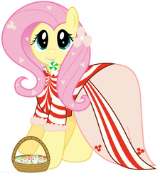 Size: 711x790 | Tagged: safe, artist:giantsquidie, fluttershy, pony, g4, clothes, dress, female, peppermint, solo