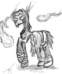 Size: 500x600 | Tagged: safe, artist:kojiro2561, legacy of kain, ponified, raziel, sketch