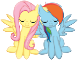 Size: 600x465 | Tagged: safe, artist:logicallylucy, fluttershy, rainbow dash, g4, cute, female, lesbian, ship:flutterdash, shipping