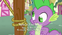 Size: 1366x768 | Tagged: safe, screencap, spike, dragon, g4, my little pony: friendship is magic, spike at your service, derp, male