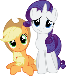 Size: 8950x10317 | Tagged: safe, artist:tryhardbrony, applejack, rarity, earth pony, pony, unicorn, g4, absurd resolution, applejack's hat, cowboy hat, duo, hat, looking at you, show accurate, simple background, transparent background, vector