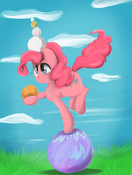 Size: 3000x4000 | Tagged: safe, artist:strabarybrick, pinkie pie, g4, balance, ball