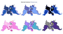 Size: 4370x2343 | Tagged: safe, artist:mcawesomebrony, artist:pika-robo, nightmare moon, princess luna, alicorn, pony, g4, luna eclipsed, alternate clothes, ethereal mane, female, hoof shoes, mare, night guard, palette swap, peytral, prone, recolor, s1 luna, simple background, spread wings, starry mane, transparent background, vector, wings