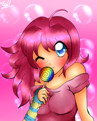 Size: 600x750 | Tagged: safe, artist:cupcakes-pinkie-1112, pinkie pie, human, g4, humanized, solo