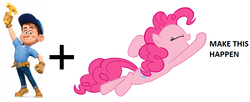 Size: 1071x439 | Tagged: safe, pinkie pie, g4, exploitable meme, fix-it felix jr., make it happen, wreck-it ralph