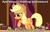 Size: 500x317 | Tagged: safe, edit, edited screencap, screencap, applejack, earth pony, pony, g4, magic duel, apple, applesauce, female, food, hub logo, image macro, mare, solo