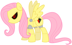 Size: 3143x1980 | Tagged: safe, artist:frankleonhart, fluttershy, robot, g4, female, simple background, solo, transparent background, vector