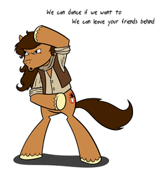 Size: 1270x1353 | Tagged: safe, artist:sir-dangereaux, pony, 80s, bipedal, ivan doroschuk, men without hats, ponified, safety dance, solo