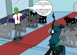 Size: 2000x1429 | Tagged: safe, queen chrysalis, oc, oc:anon, g4, comic