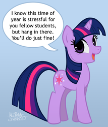 Size: 756x885 | Tagged: safe, artist:nauticaldog, twilight sparkle, pony, unicorn, g4, dialogue, female, mare, open mouth, signature, solo, unicorn twilight