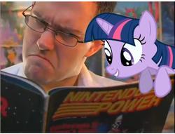 Size: 736x561 | Tagged: artist needed, safe, twilight sparkle, g4, angry video game nerd, glasses